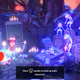 The main characters in a graveyard, attacked by an army of skeletons.